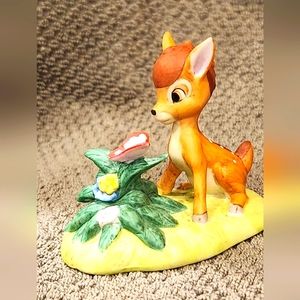 Walt Disney Collection RARE Vintage Porcelain Bambi with Butterfly Collectible